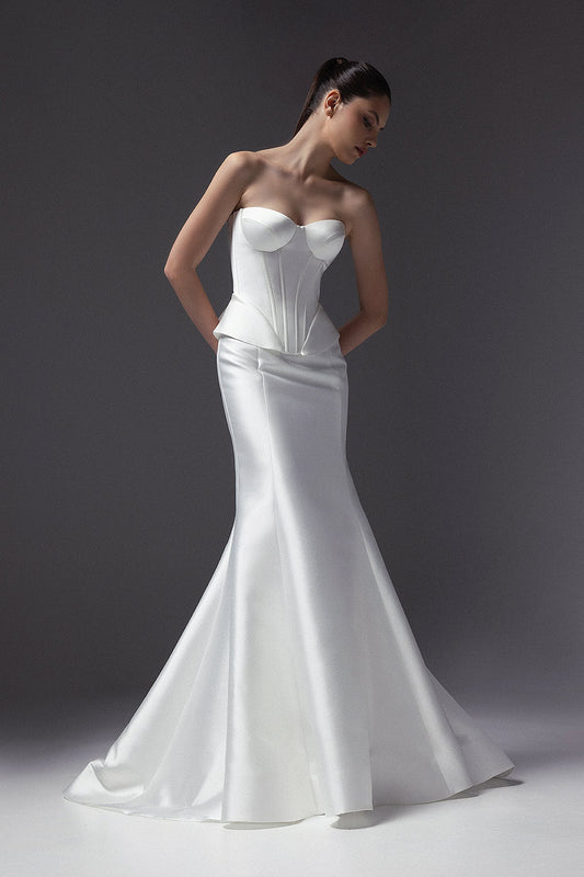 Harley | Mikado bridal set with lace-up corset