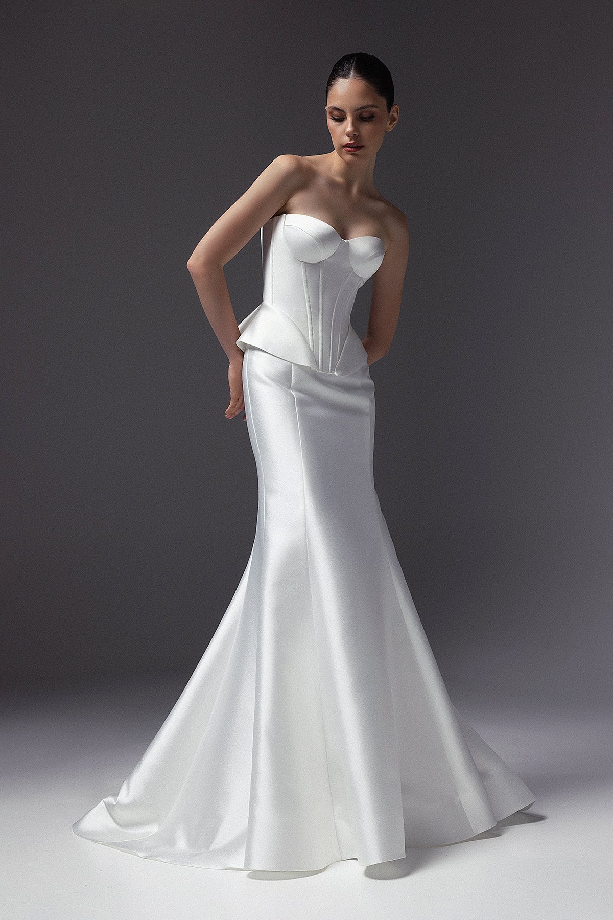 Harley | Mikado bridal set with lace-up corset