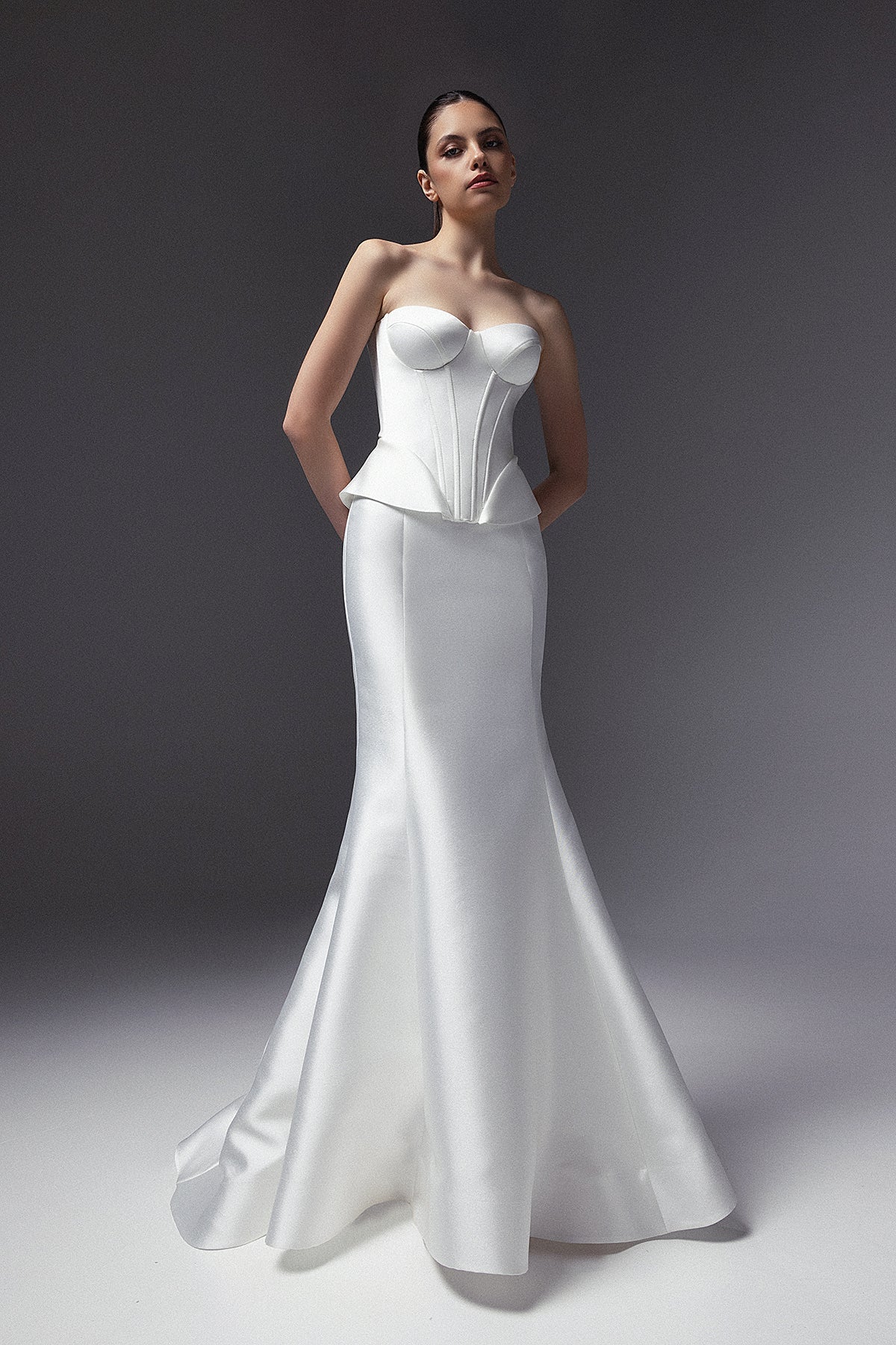 Harley | Mikado bridal set with lace-up corset