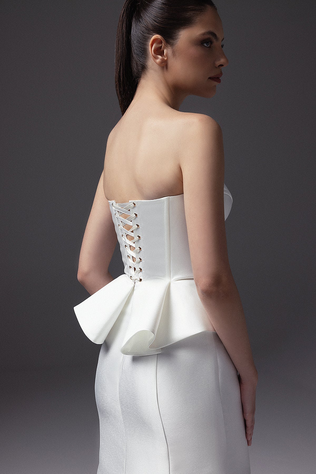 Harley | Mikado bridal set with lace-up corset