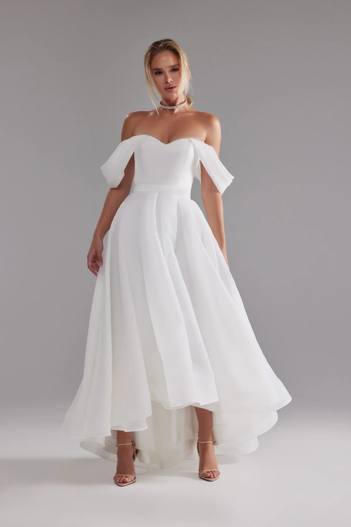 Romilda | Midi-to-floor organza bridal gown
