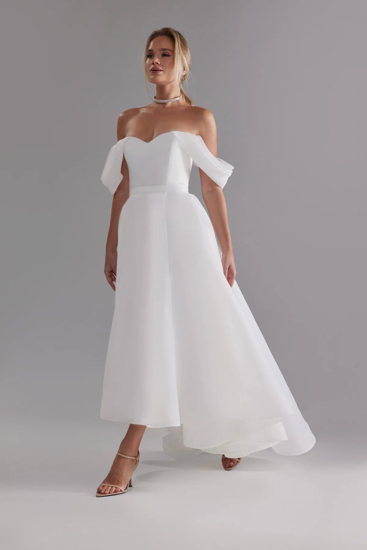 Romilda | Midi-to-floor organza bridal gown