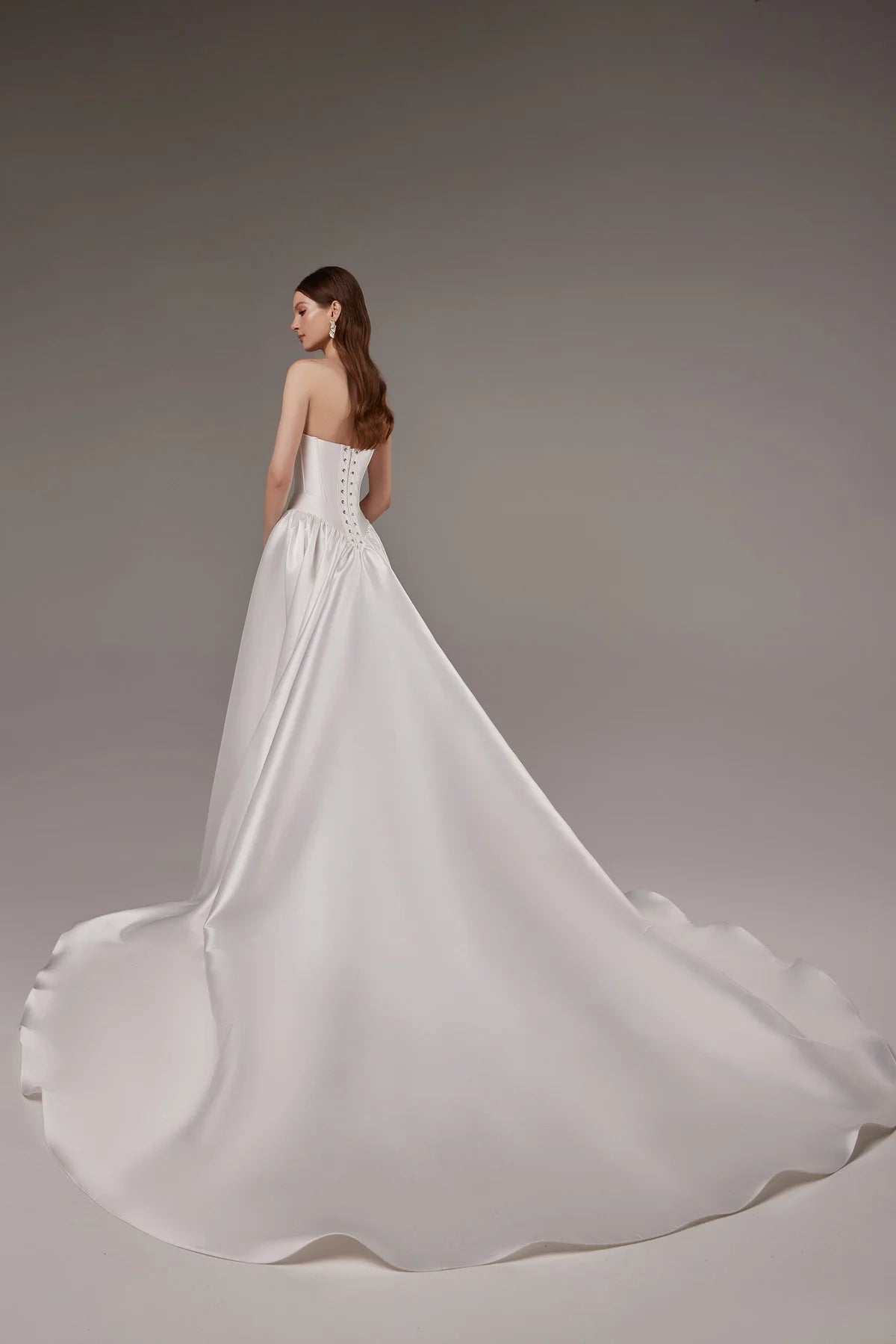 Faith with a cathedral train | Strapless ball gown with cathedral train