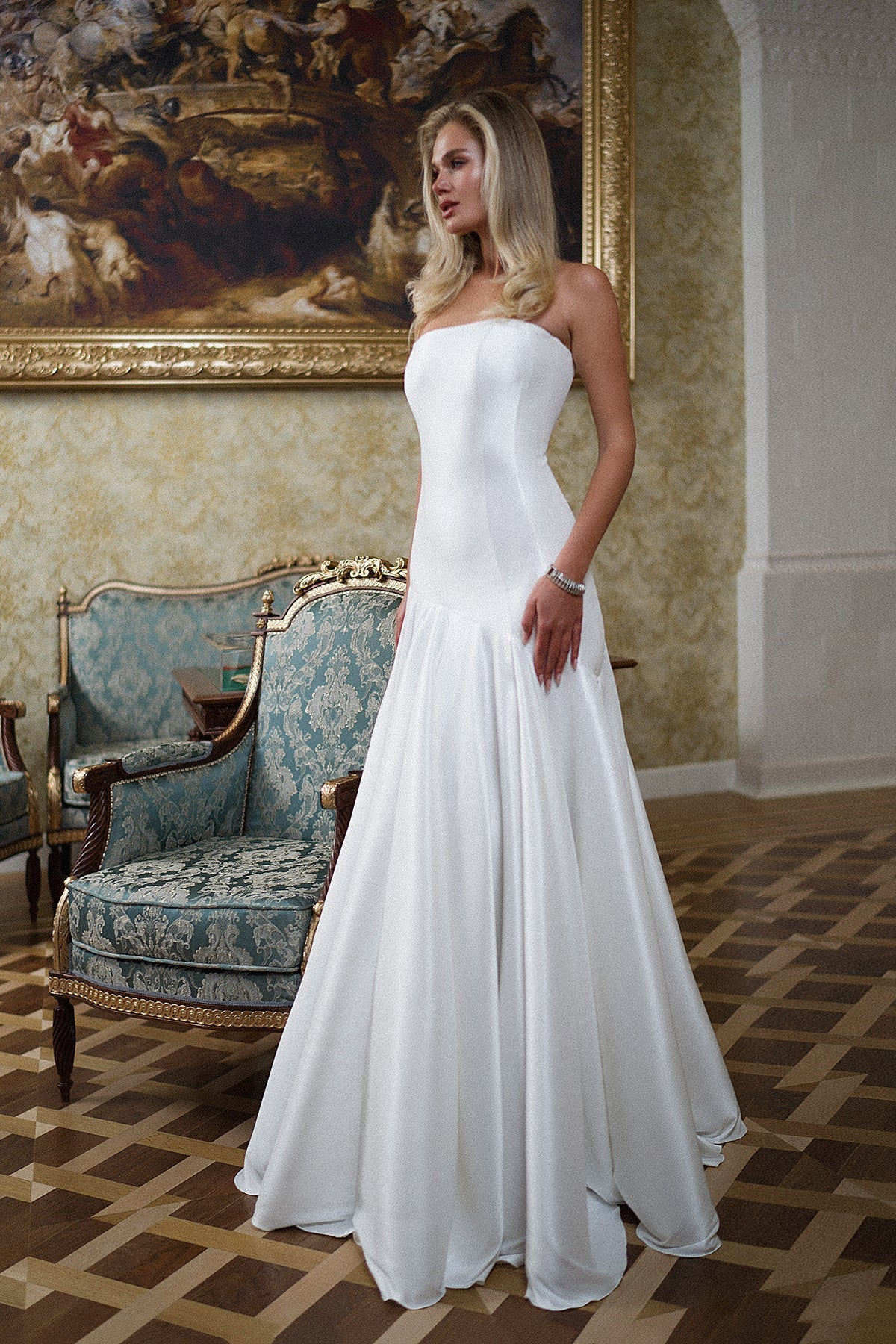 Holly | Asymmetric mikado wedding dress