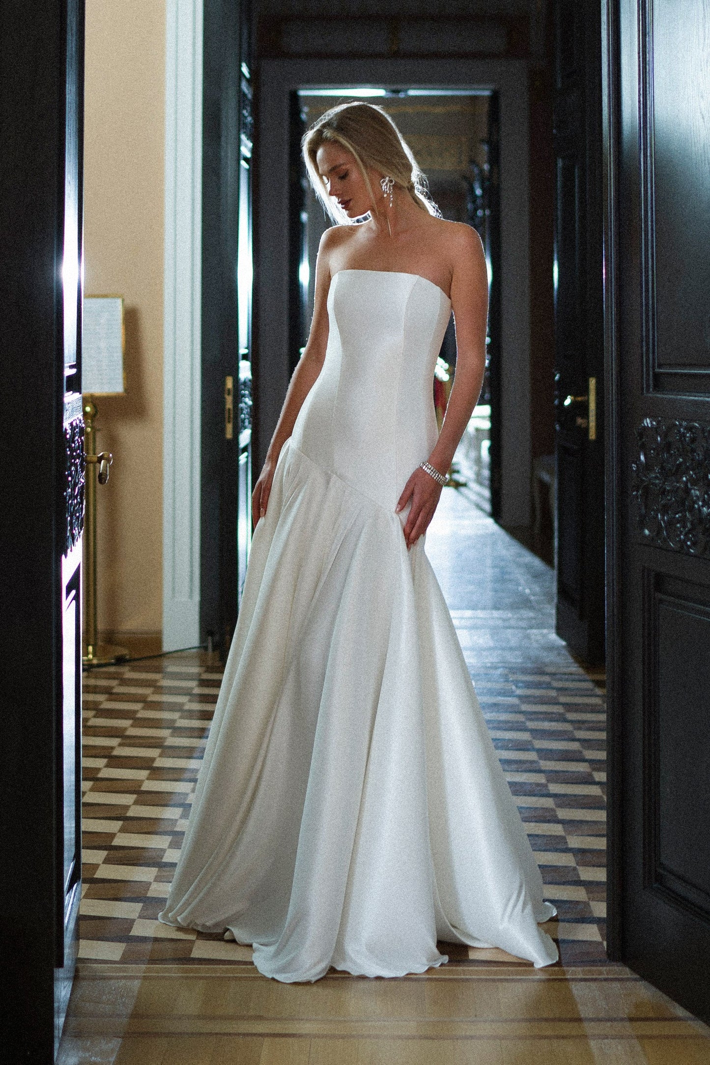 Holly | Asymmetric mikado wedding dress