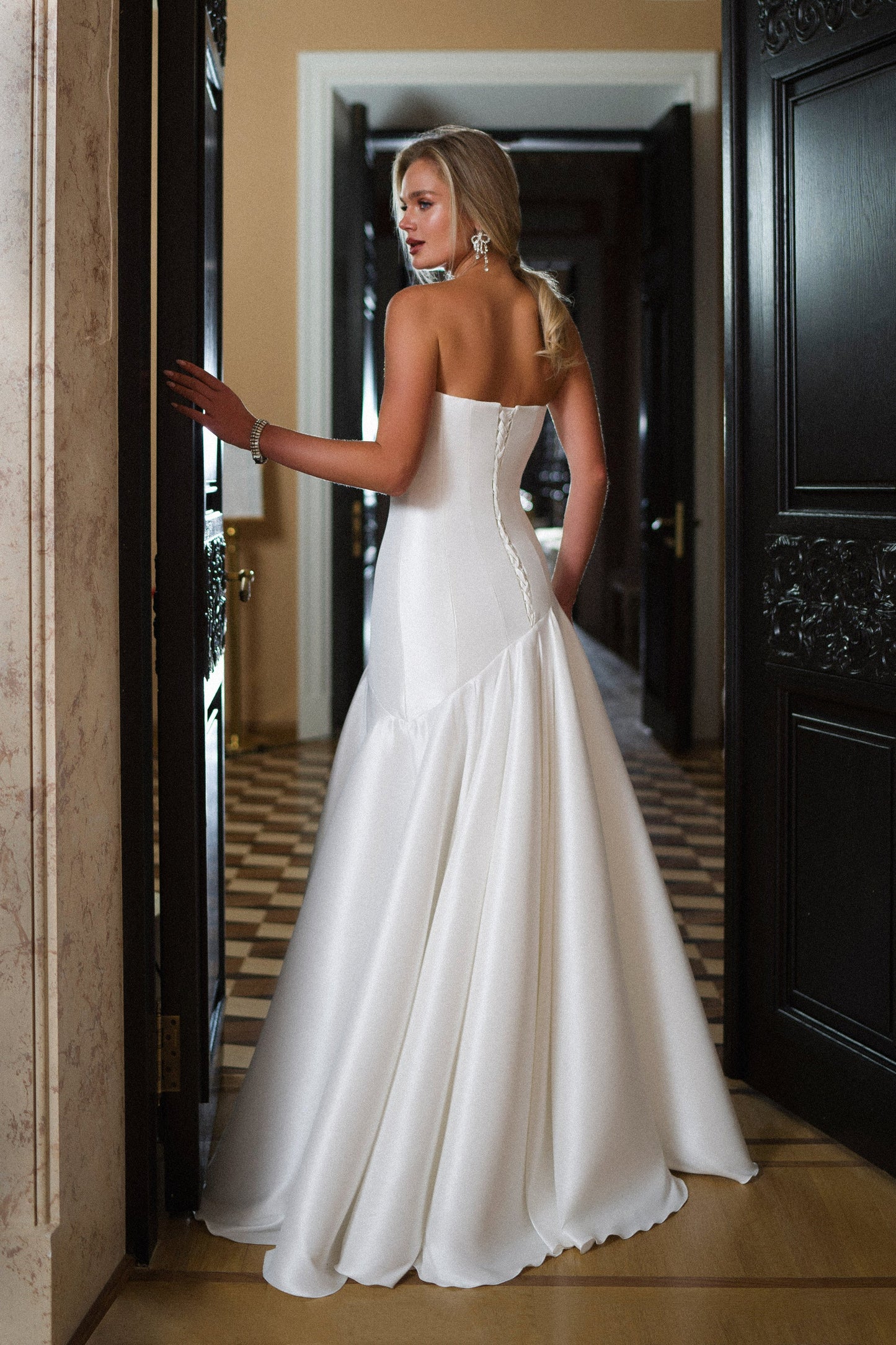 Holly | Asymmetric mikado wedding dress
