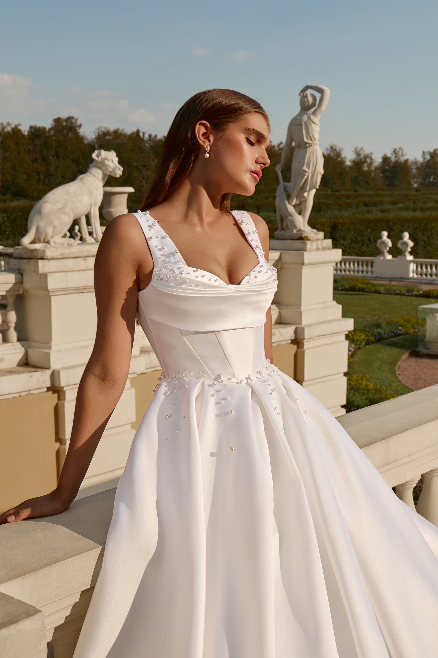 Charlotte | Satin A-Line wedding dress with square neckline