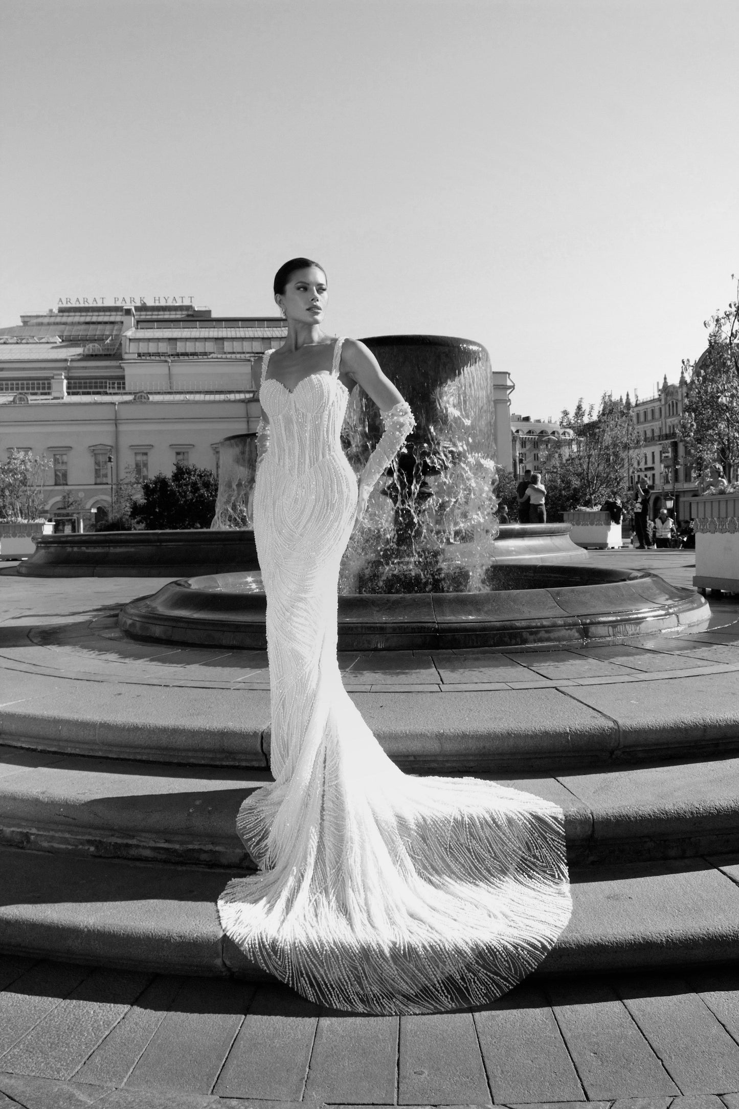 Adriana | Beaded mermaid gown with sweetheart neckline