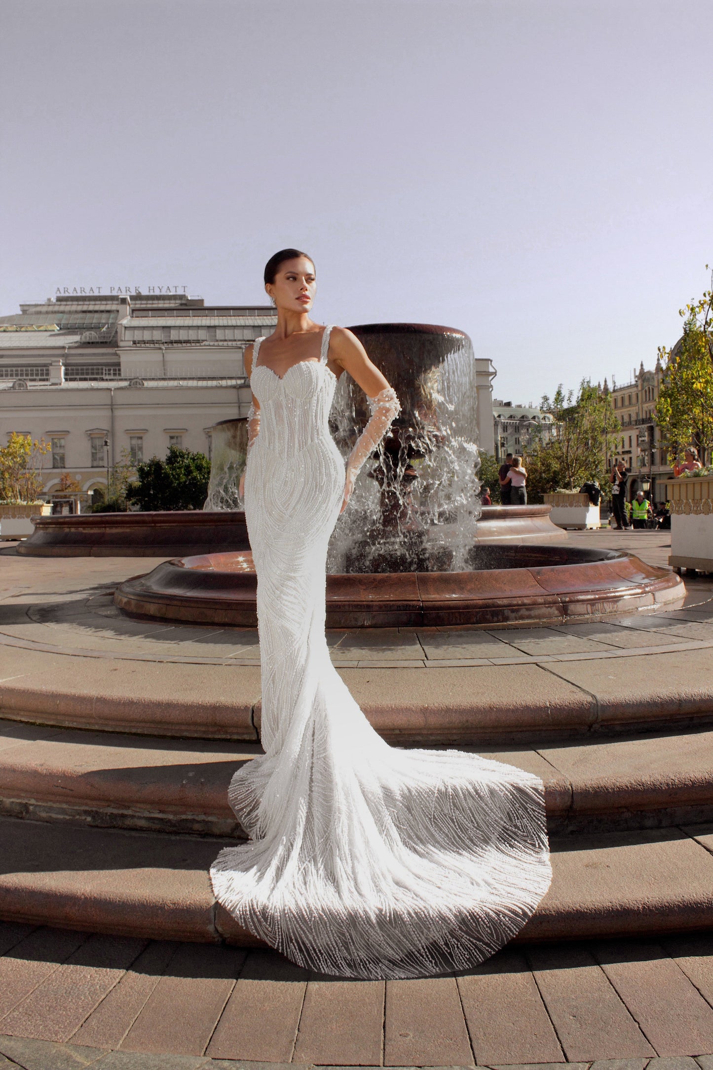 Adriana | Beaded mermaid gown with sweetheart neckline