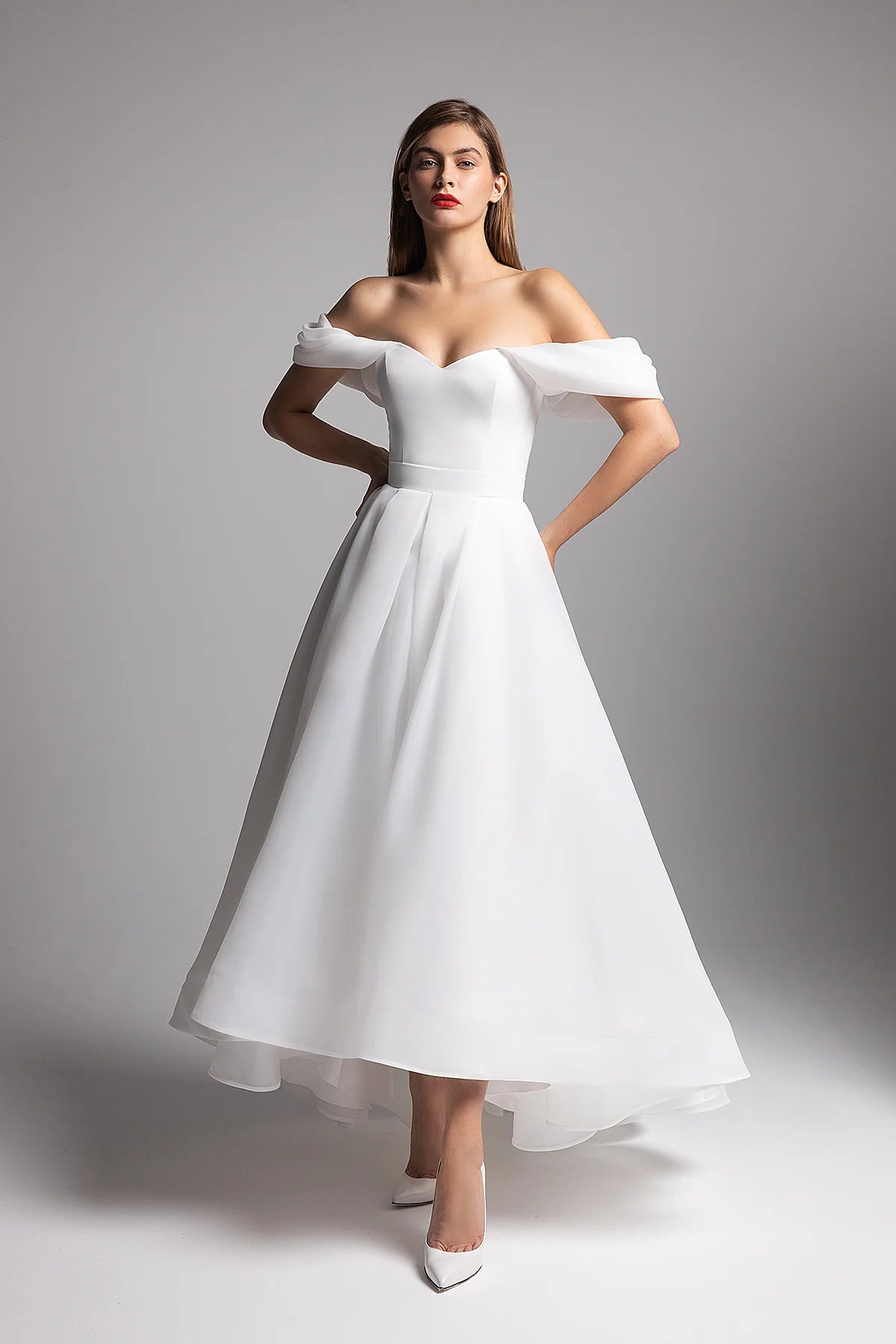 Romilda | Midi-to-floor organza bridal gown