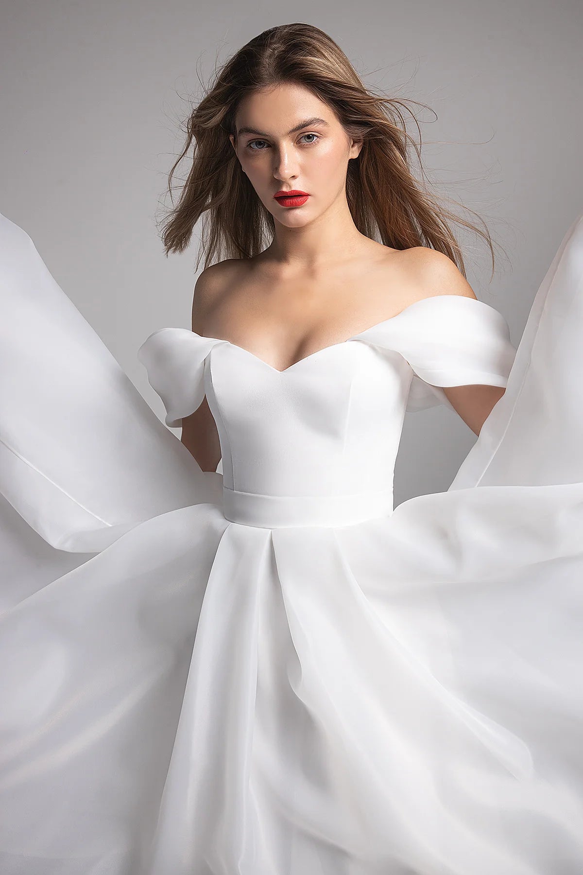 Romilda | Midi-to-floor organza bridal gown