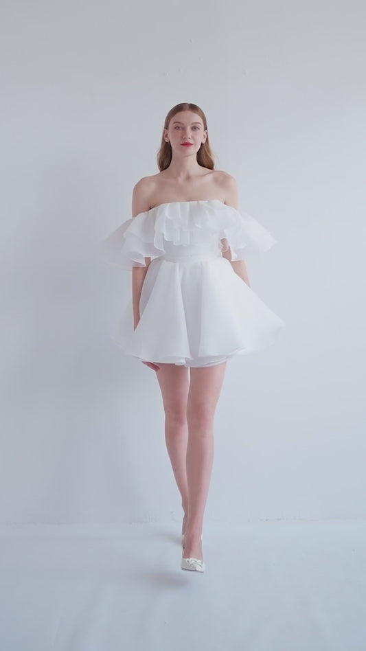 Pioni mini | Baby doll mini wedding gown