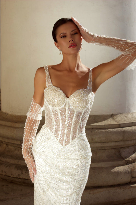 Salsa | Sparkly mermaid with basque waistline